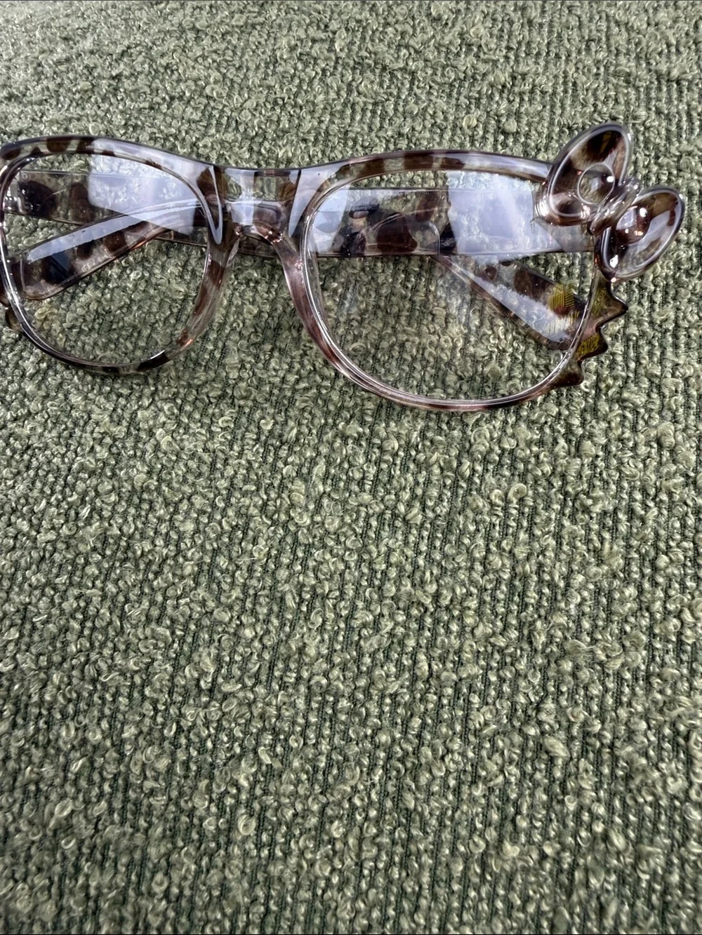 Transparent Tortoiseshell Cat-Eye Glasses - Clear Brown 90’s Y2K kitty